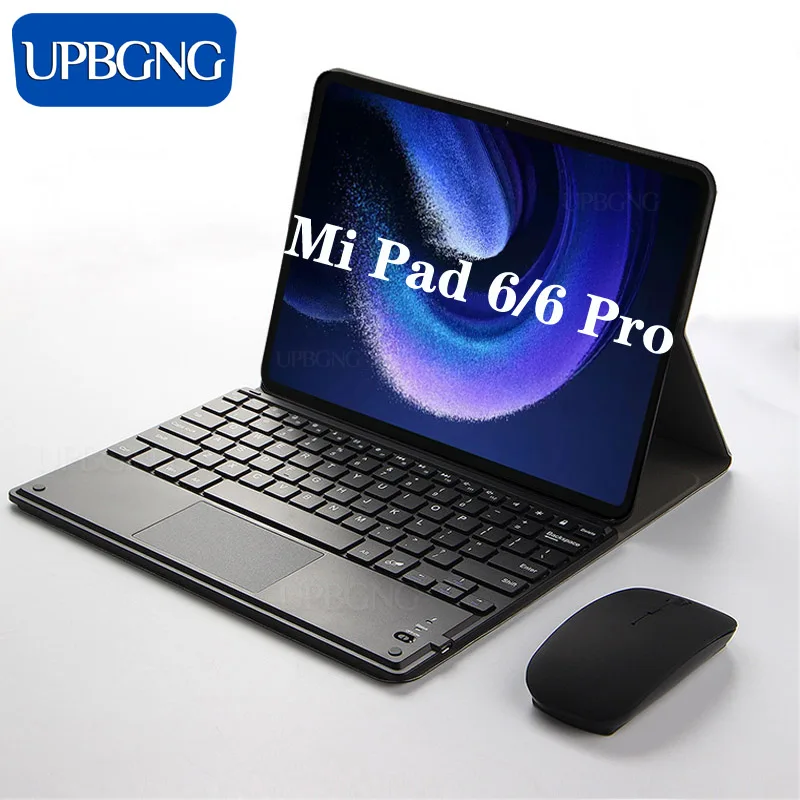 

Чехол для сенсорной клавиатуры UPBGNG для Xiaomi Mi Pad 6 Pro MiPad 6 Pad 5, Беспроводная Bluetooth клавиатура, чехол для мыши