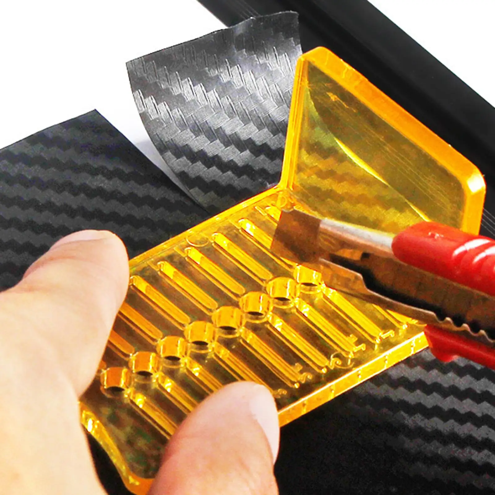 Car Vinyl Wrap Measuring Tool PP Material Squeegee with Film Cutting Alignment for Auto Projects
