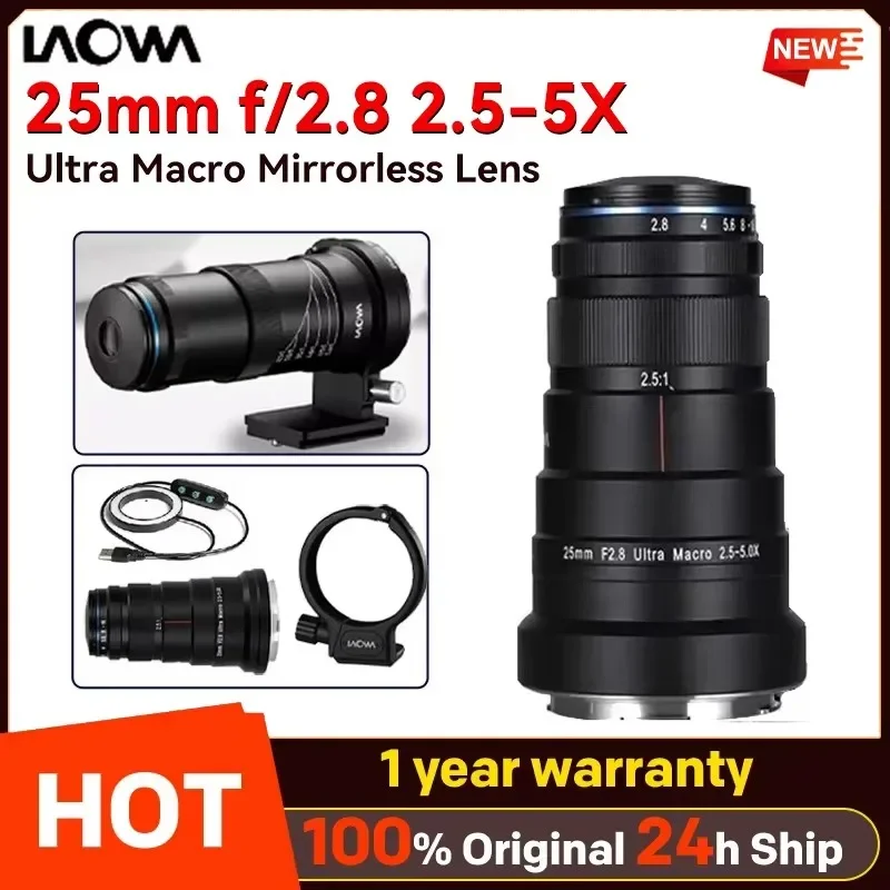 Lente Macro Laowa 25mm f2.8 com Luz e Montagem