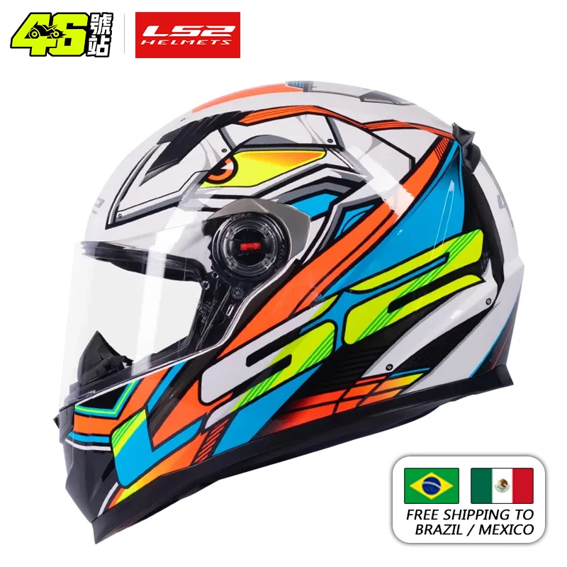 

LS2 Full Face Capacete Masculino ls2 FF358 Motocross Racing Man Woman Casco Moto Casque No Pump ECE Approved Quality