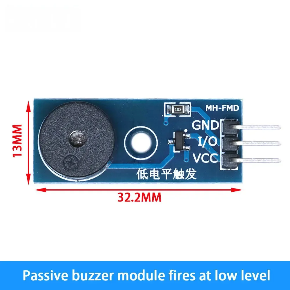 Active/Passive Buzzer Module – DC 3.3-5V Low-Level Trigger Control Board with Sound Sensor for Arduino Smart Car DIY Kits