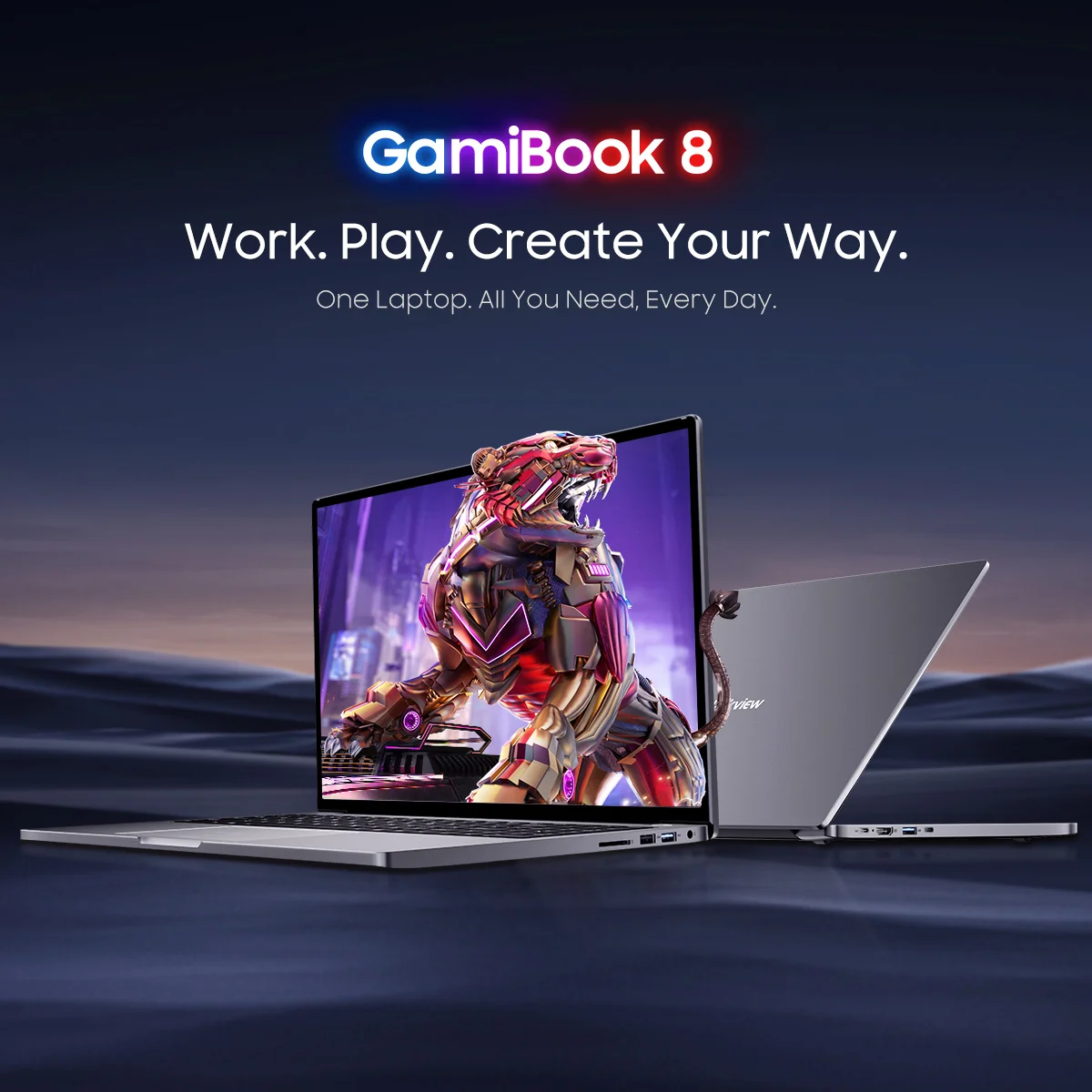 كمبيوتر محمول Blackview GamiBook 8 مقاس 16 بوصة وشاشة 1920*1200 AMD Ryzen ™   7 7735HS معالج بطارية 57 وات في الساعة 65 وات شحن سريع Win 11pro Wi-Fi 6