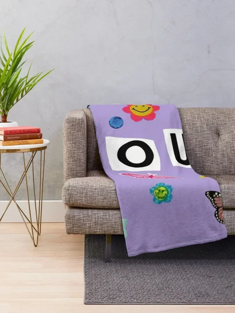 Sour all stickers Throw Blanket Thermal Retros Decorative Throw Flannel Fabric Blankets