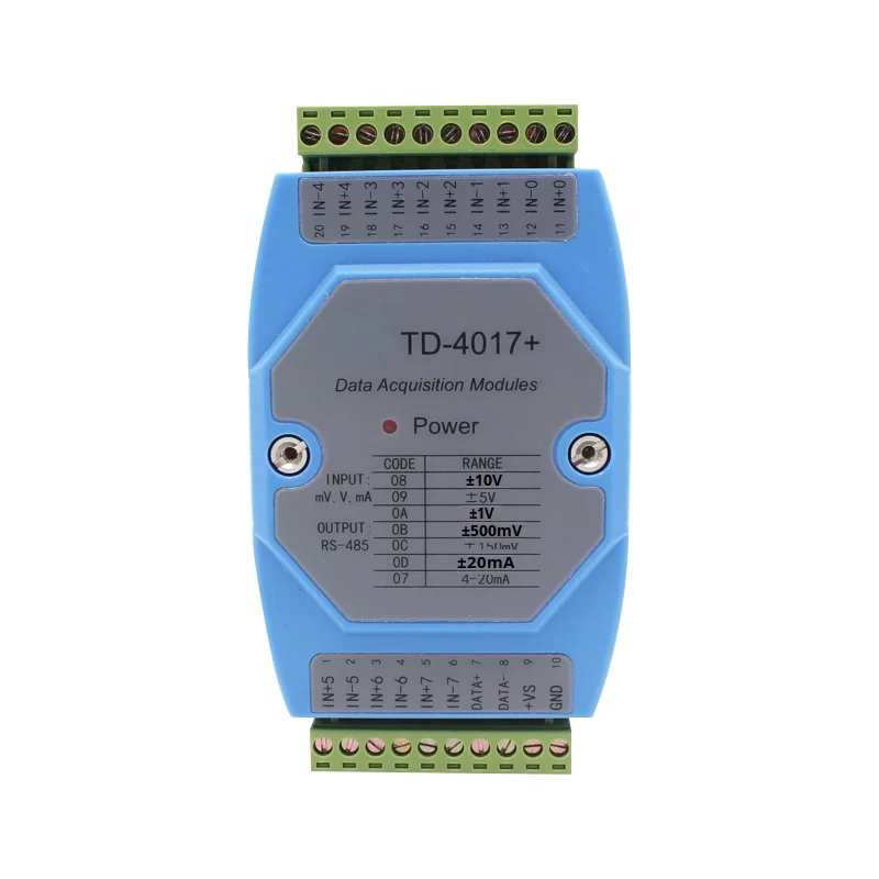 1pc TD-4017+ Industrial grade eight-channel analog acquisition card 4-20Ma ± 10v input module isolation 485 communication Modbus