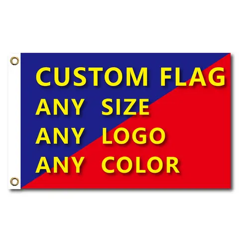 Bandera impresa personalizada con gráfico, cubierta de eje de poliéster, ojales de latón, diseño gratuito, pancarta publicitaria para exteriores, decoración, fiesta, deporte