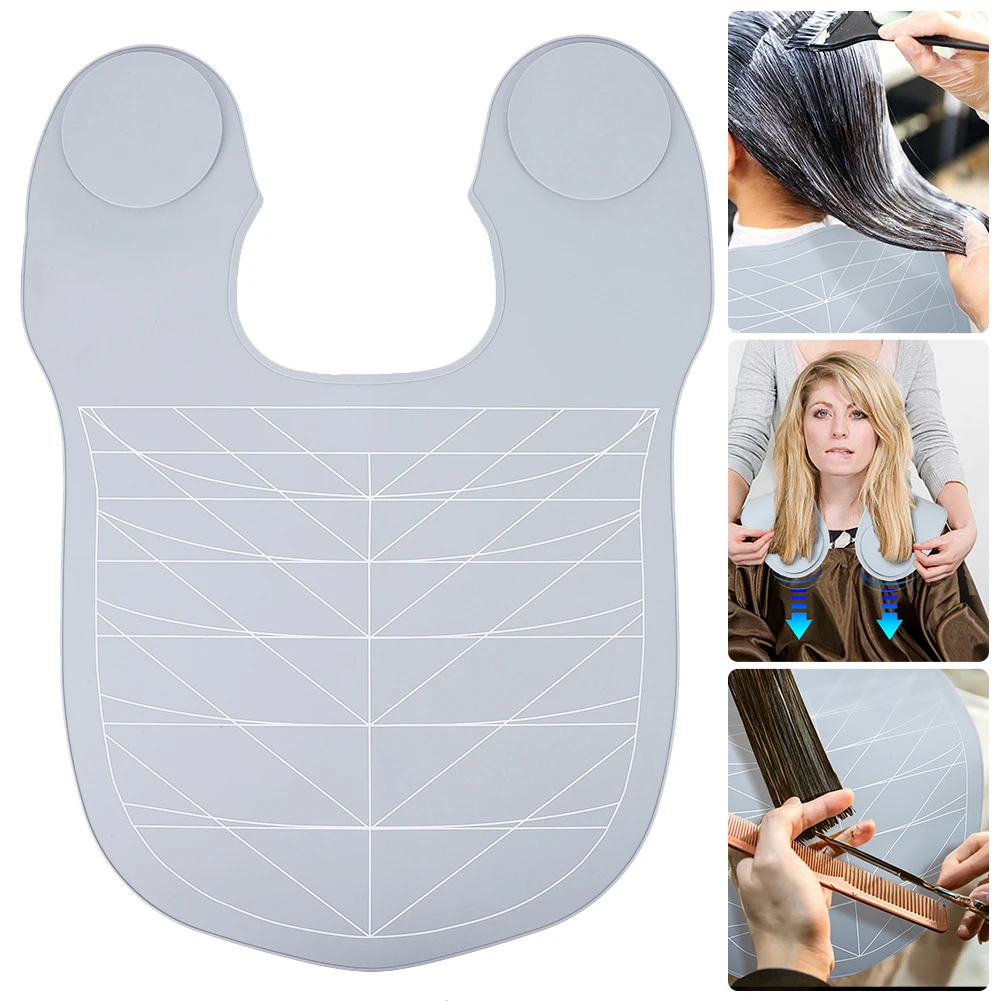 

Silicone Hair Cutting Guide Collar Waterproof Hair Dye Shawl with Guidelines Rubber Neck Wrap Neck Guard Weighted for Salon Home