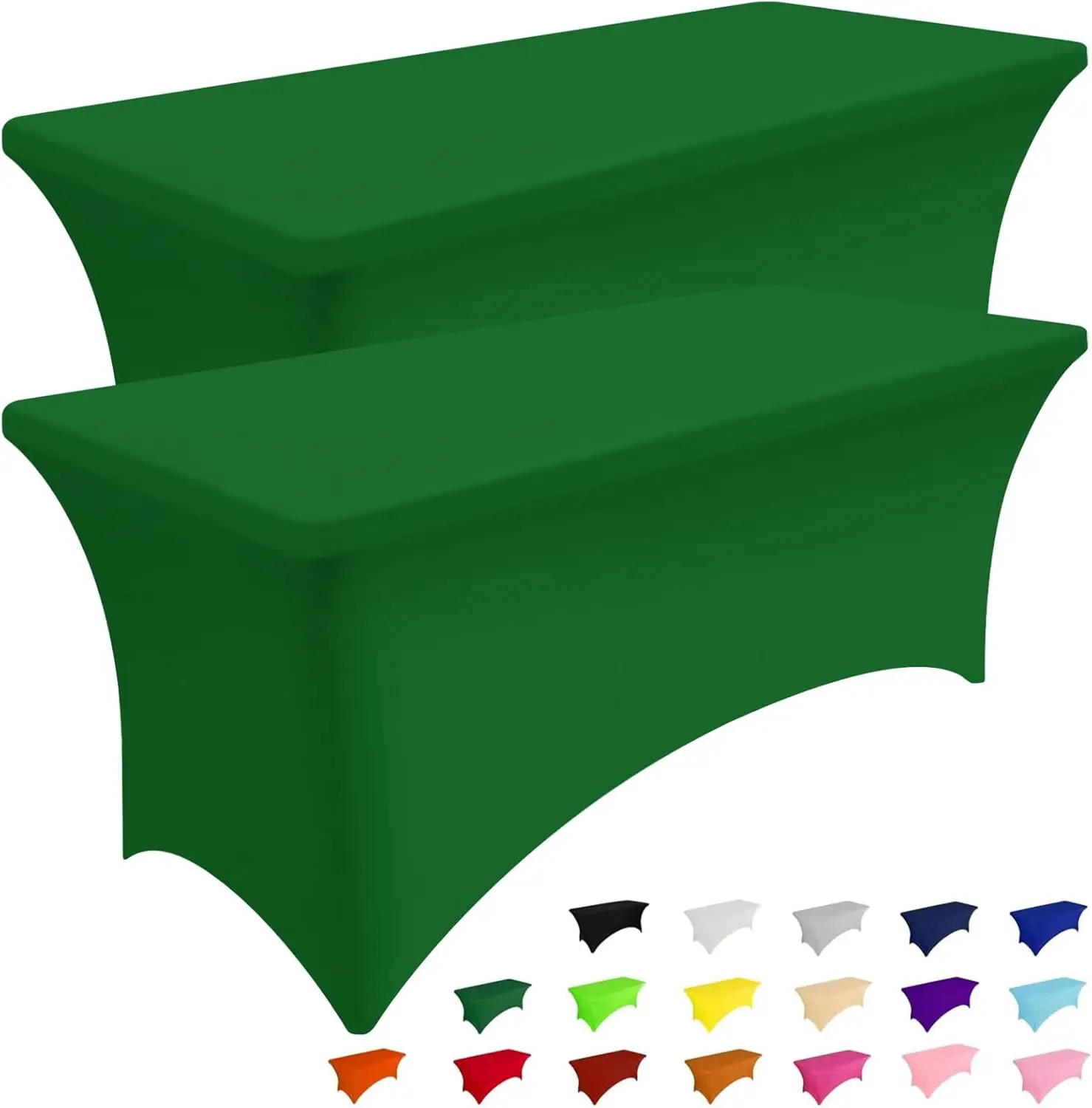 

2 Pack Spandex Table Cloth 6FT, Elastic Fitted Stretch Tablecloths, Washable and Wrinkle Free Rectangular Patio Table Co