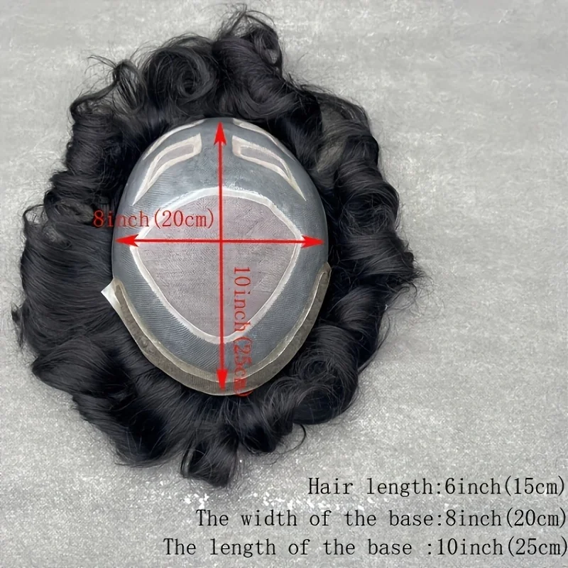 قطعة شعر غير مرئية مقاس 8 × 10 بوصة مع دانتيل قابل للتنفس وقاعدة من البولي يوريثان، جزء علوي جاهز للارتداء قبل القطع للمظهر الطبيعي، بديل للشعر #4