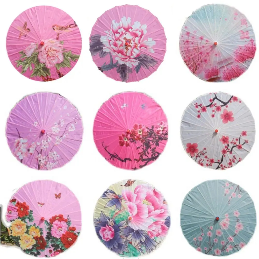 Chinese Antique Wedding Bride Oiled Paper Umbrella Classical Fashion Show Sunscreen 56cm Decorative Umbrella