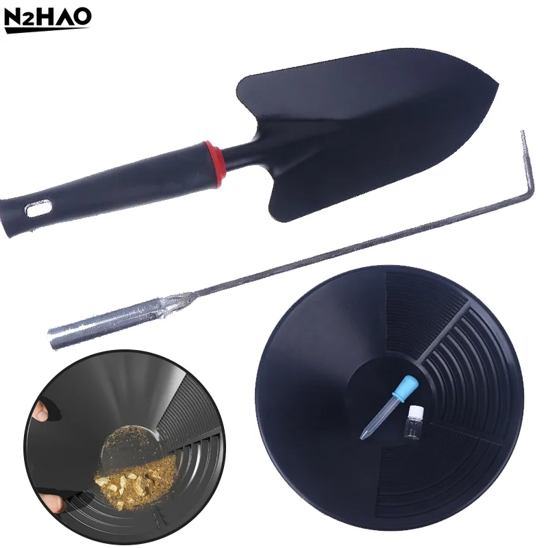 Equipo de lavado de oro para lavado al aire libre, sartén de oro con diseño de Riffle, herramienta de prospección para minería de oro, detección de metales eficiente, 1/3/5 Uds.