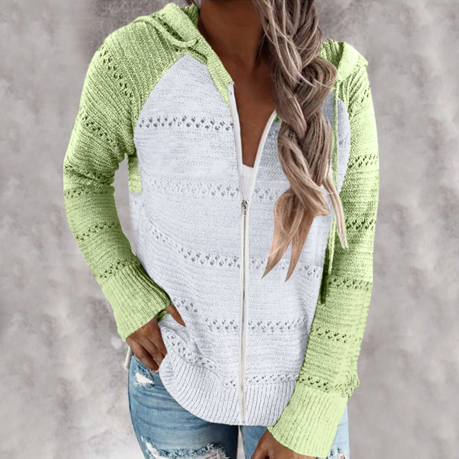 Women\'s Autumn And Winter Classic Patchwork Knitted Cardigan Long-Sleeved Slim Casual Knitwear Womens Sweaters Plus Size