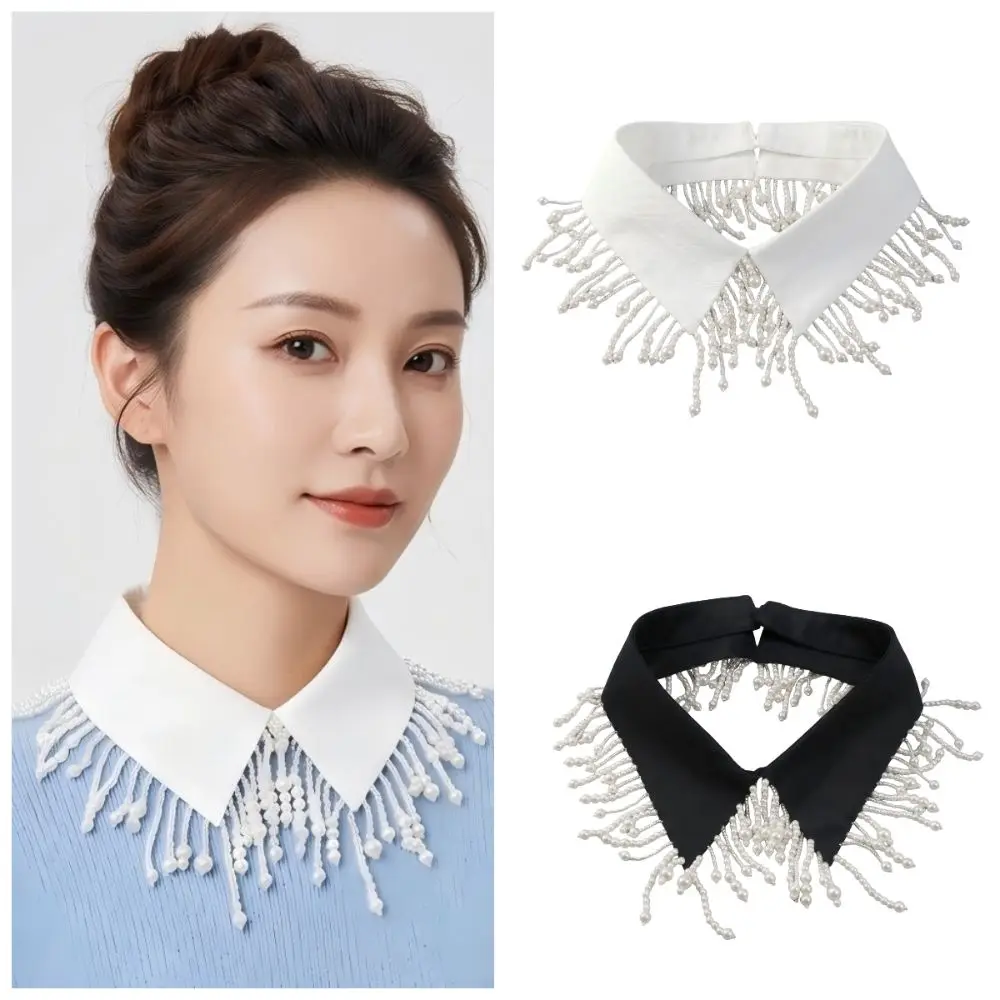 Gift Handmade Pearl Fake Collar Elegant French Style Detachable Neckline Retro Exquisite Decorative Neckline Evening Wear