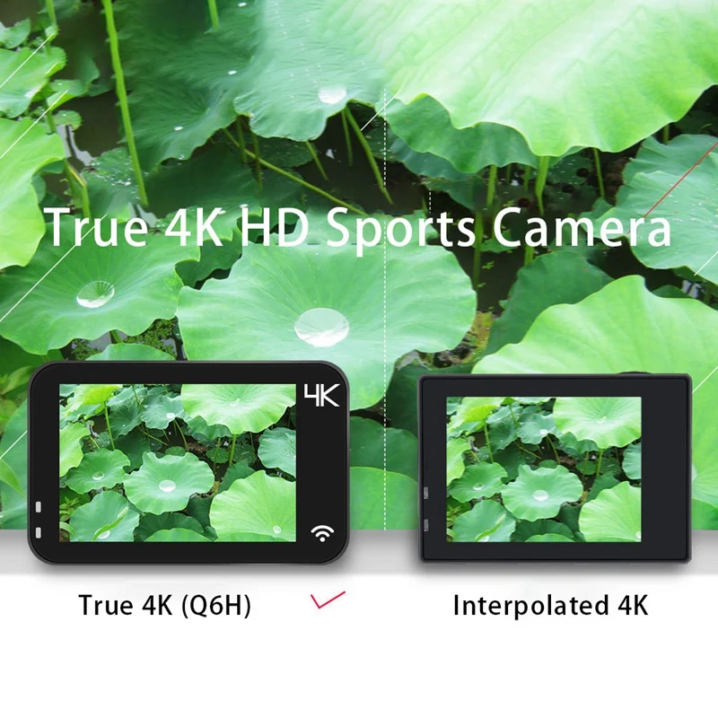 Q6H True 4K High-Definition Sports Camera Slow Motion Camera Outdoor Diving Waterproof Wifi Press Screen 7 Glass