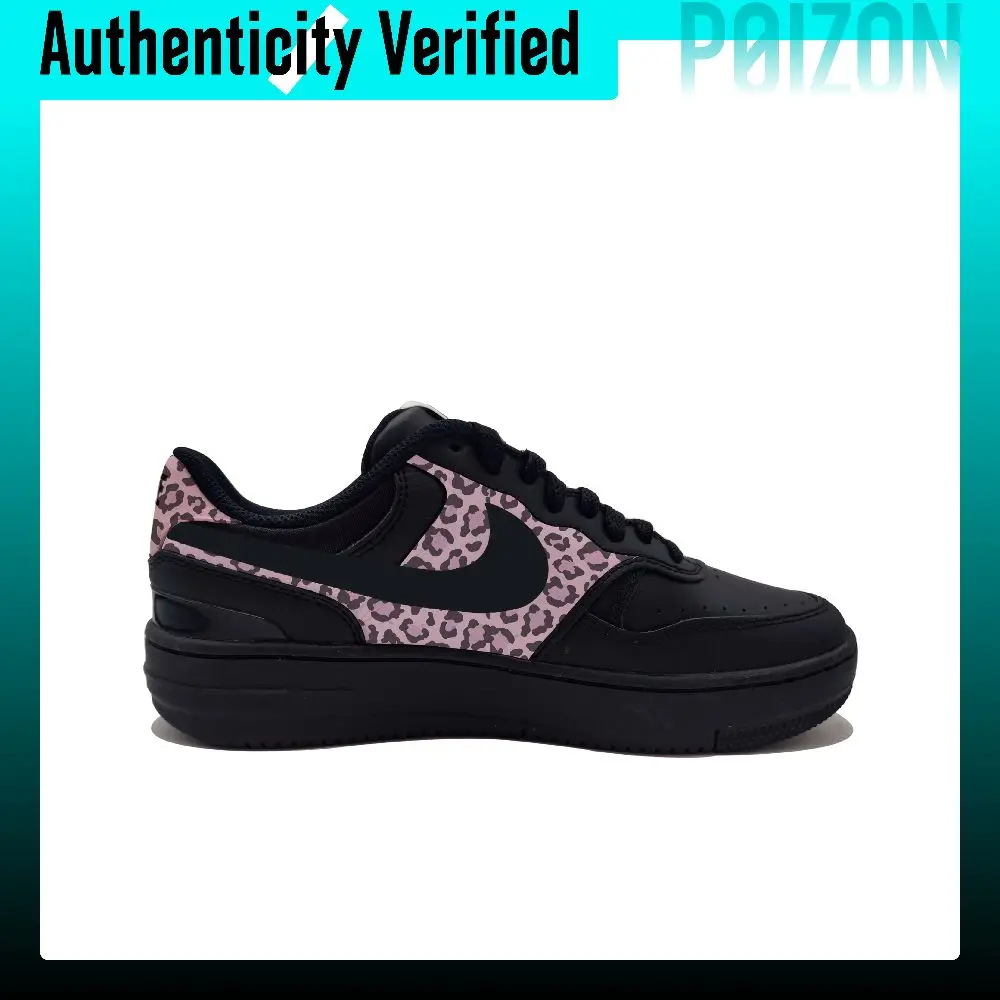 Nike Gamma Force Skate Shoes Women's Low-top Black Pink Leopard Print Colorway FQ6476-010(Team603-）