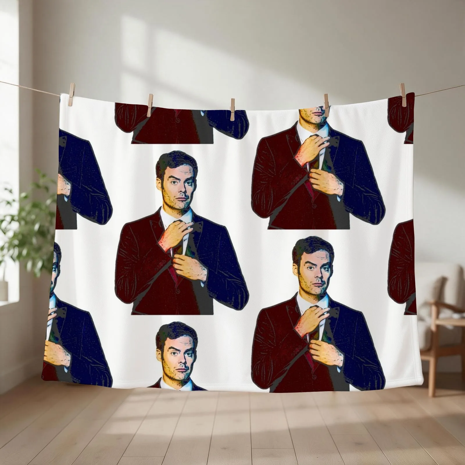 Pastel Holographic Bill Hader Throw Blanket couch cozy soft plush fuzzy picnic outdoor blanket