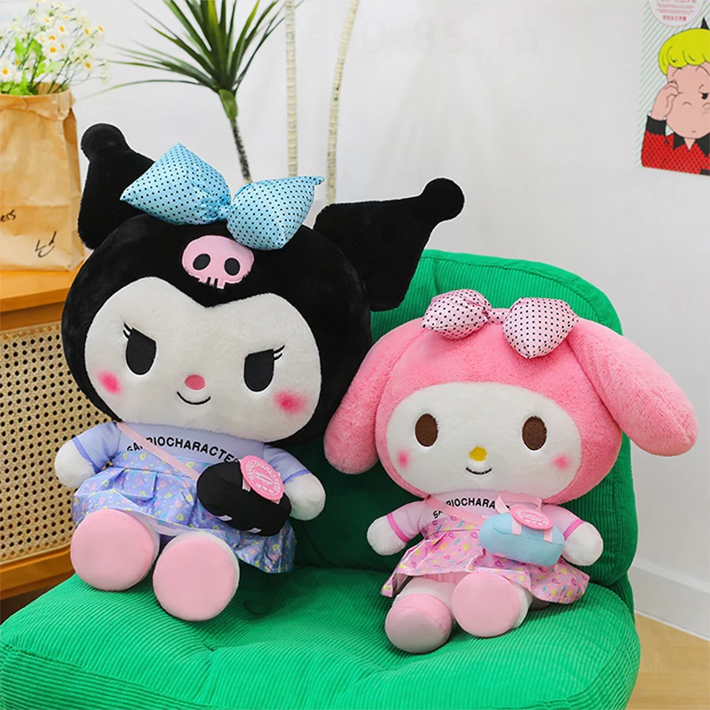 

70cm Kawaii My Melody Plush Toy Cartoon Sanrio Kuromi Stuffed Doll Cute Cinnamoroll Big Cloth Doll Kids Birthday Gifts