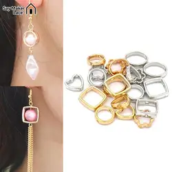 50pcs/lot Two Hole Heart Flower Oval Circle Frame Beads Spacer Connectors for Diy Bracelet Earrings Pendants Jewelry Making