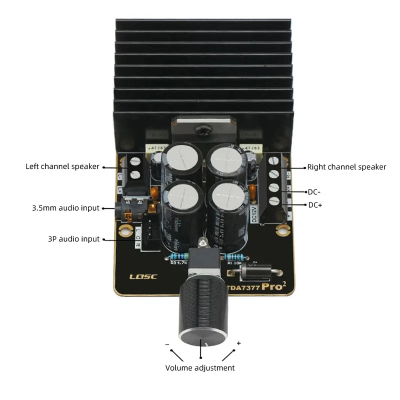 TDA7377 Power Amplifier Audio Board 30Wx2 Class AB Dual Channel Digital Stereo Sound Amplificator DIY For 4-8 Ohm Speakers