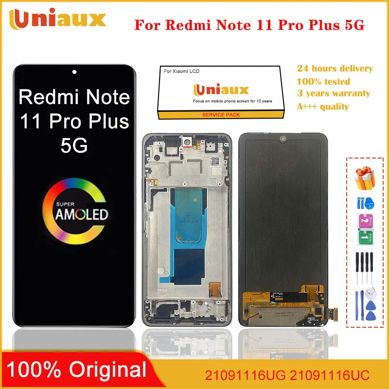 

6.67" For Xiaomi Redmi Note 11 Pro+ 5G LCD display 21091116UC touch screen digitizer Assembly for redmi note 11 pro plus LCD