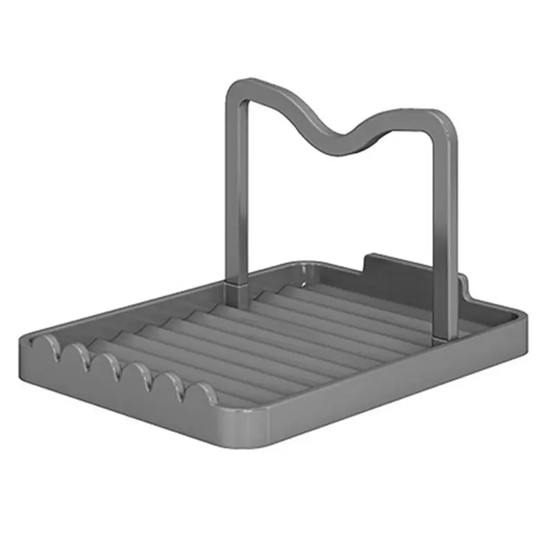 AA73 1 Piece Spoons Pot Cover Rests Spatula Stand Kitchen Convenience Utensils Tools Accessories Gun Gray