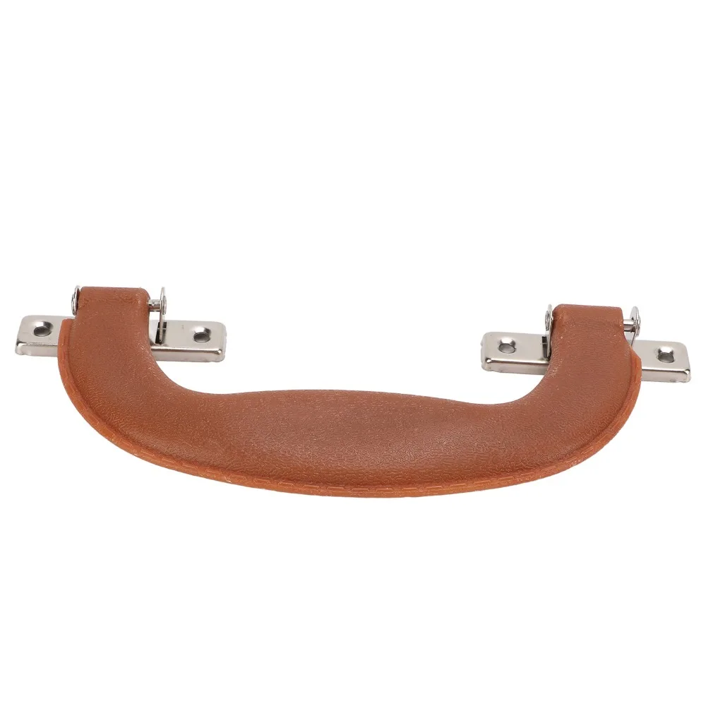 Vintage Suitcase Handle Brownish Sturdy Durable Trunk Pull Handle Imitation Leather Black Plastic Luggage Handles Musical Box