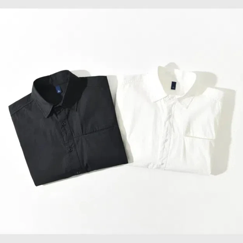 Cargo overhemd met voorzak, heren, lange mouwen, lente- en herfststijl, retro reversoverhemd, losse casual jas