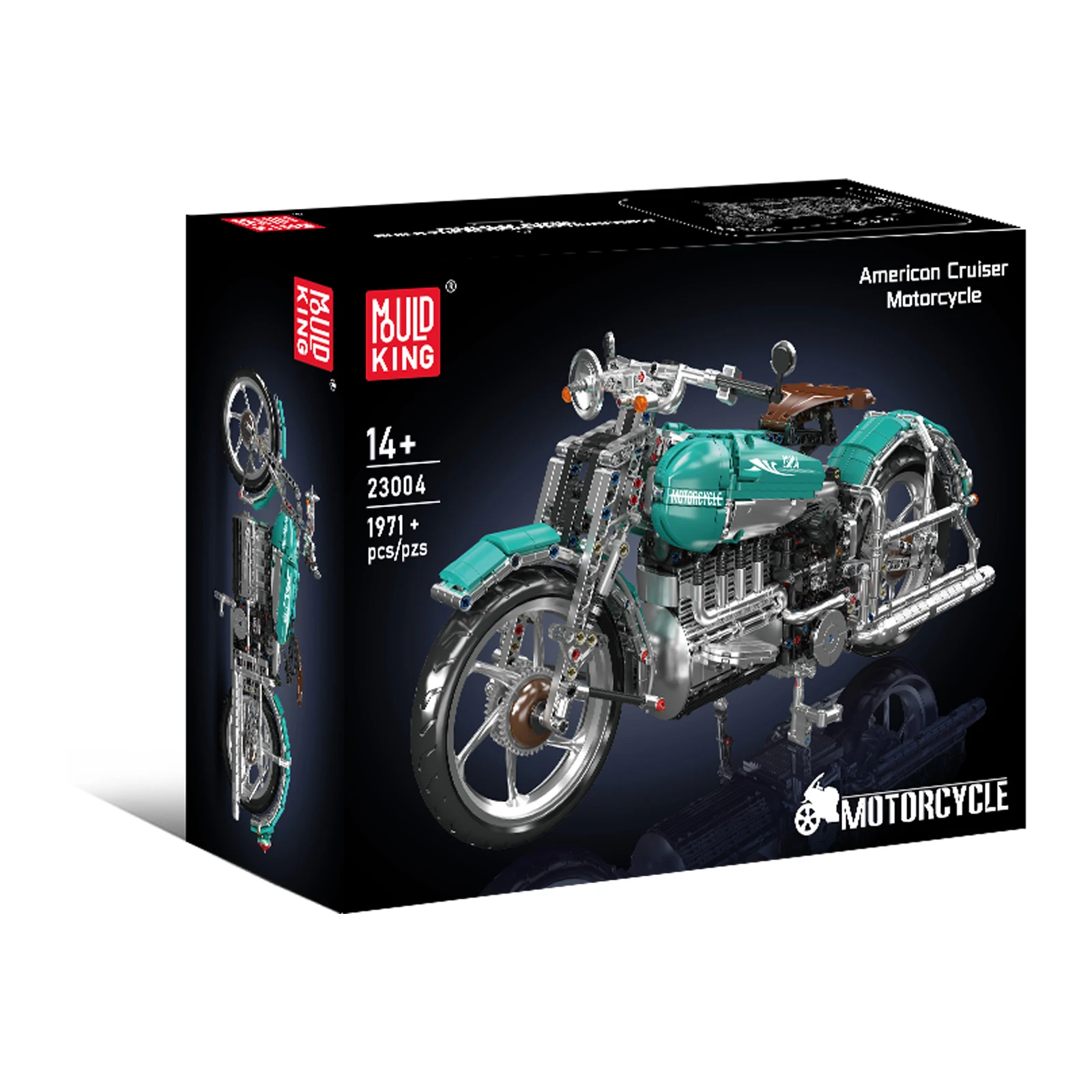 MOULD KING 1971PCS American Cruiser Motorcycle Simulation Technical Building Blocks Kit Vehicle Model Assembly Toy Xmas Gift