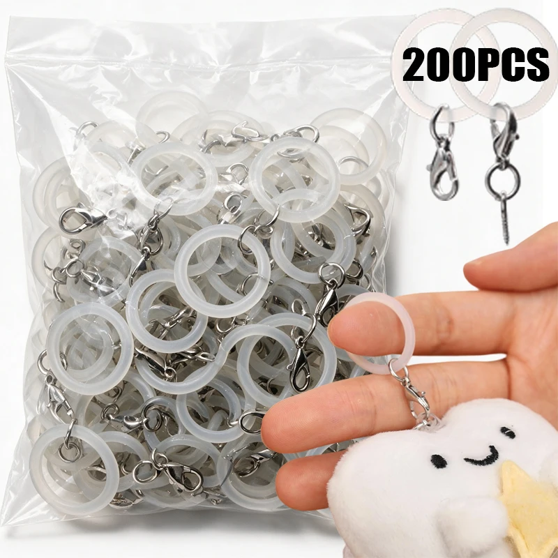 Transparent O-Shaped Silicone Keyring Flexible Rubber O Rings Keychain Connectors DIY Jewelry Bag Charm Making Small Accessory