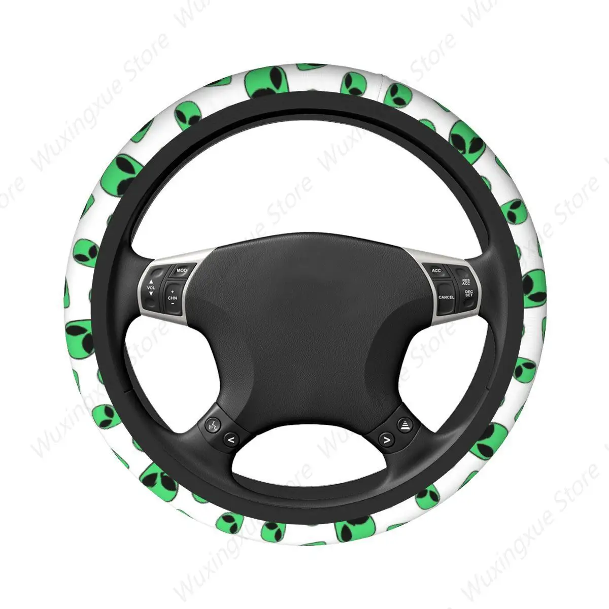 38cm Car Steering Wheel Cover Alien Pattern Soft Braid On The Steering Wheel Cover Auto Decoration Fashion Car Accessories