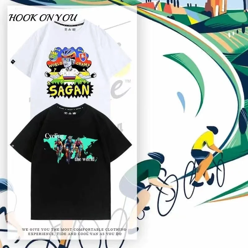 

Road cycling race around King of France Cavendish Sagan commemorative cycling T-shirt summer pure cotton short sleeved shirt
