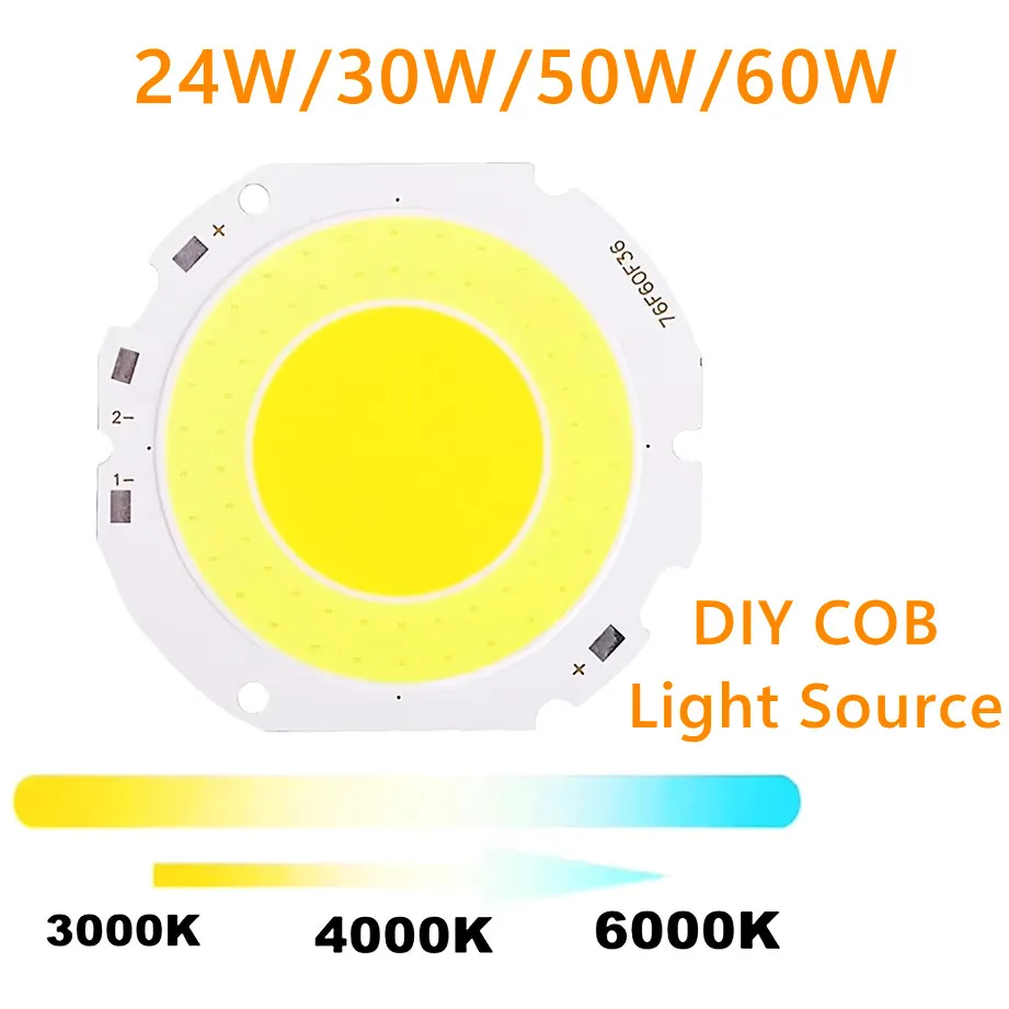 

3000K до 6000K COB Светодиодный чип высокой мощности 7660 Источник света для лампы вниз 50 Вт 5000LM Для светодиодных прожекторов DIY COB