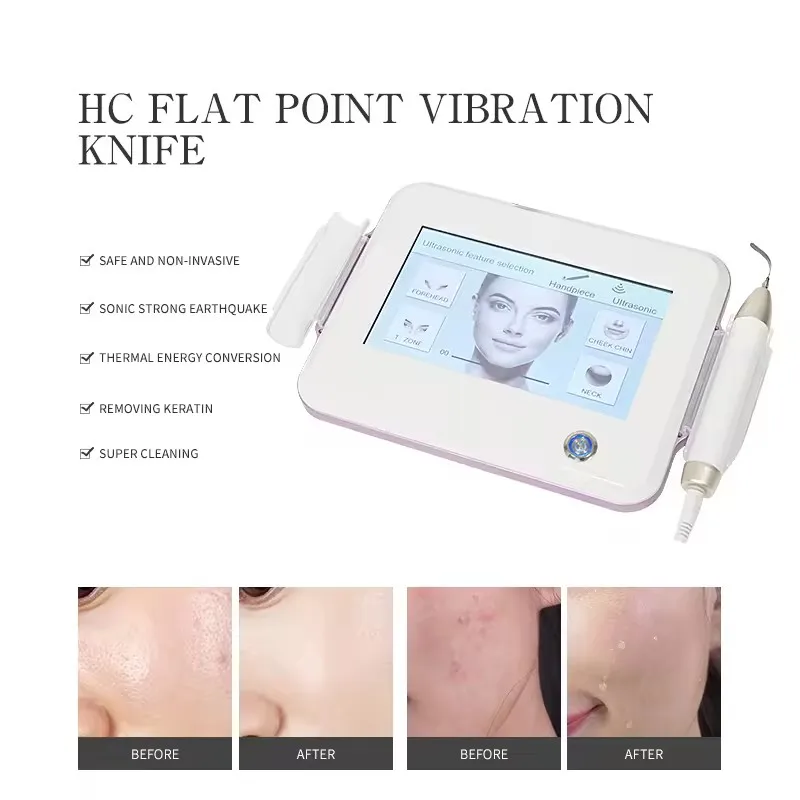 Professional Ultrasonic Blackhead Removal Tool Flat Plate Vibration Knife for Deep Cleansing Exfoliating Dead Skin Cells-for