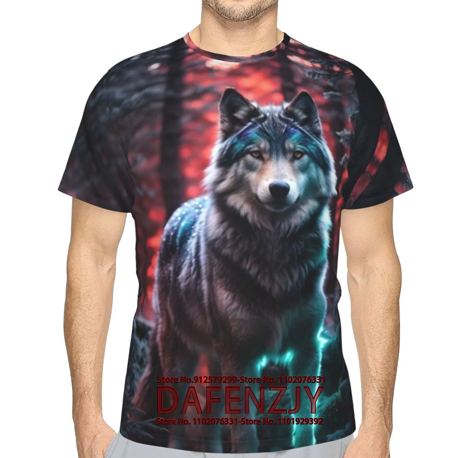 2024 Wolf T Shirt For Mens Animal Print Short Sleeve Top 3D Casual Street Man\'s T-shirt Oversized Tee Shirt Men Vintage Clothing