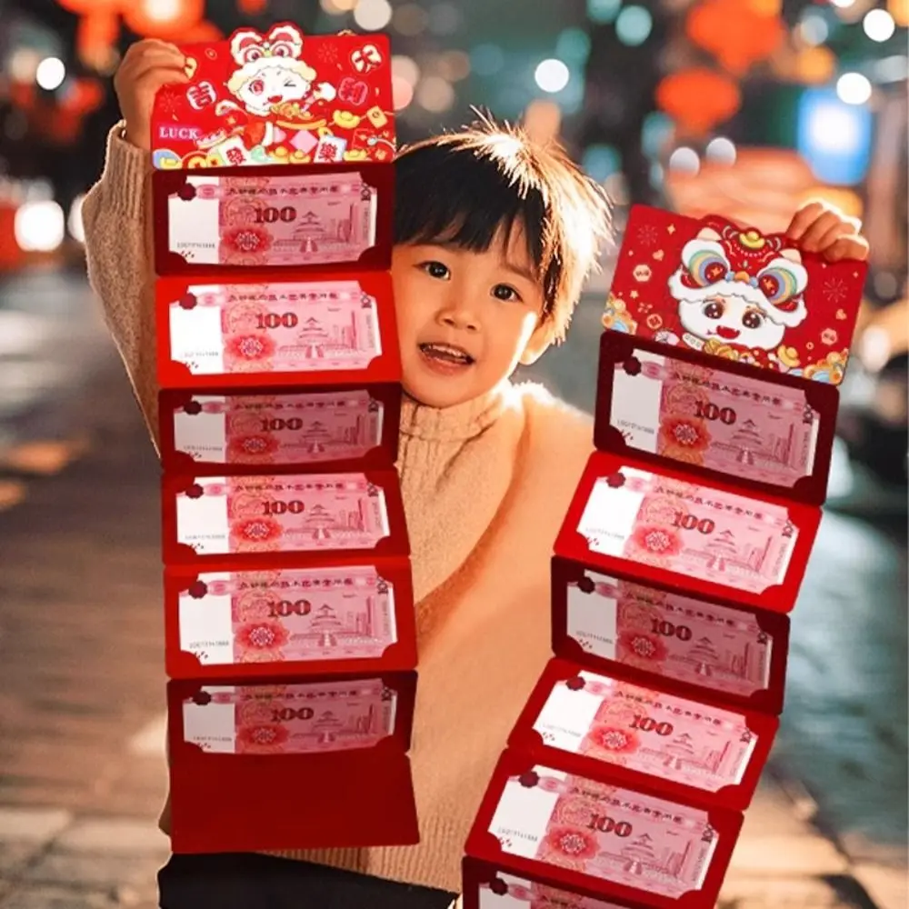 Chinese Style Snake Year Folding Red Envelopes Traditional Hongbao 2025 New Year Money Packet Blessing Lucky Money Pocket Bonus