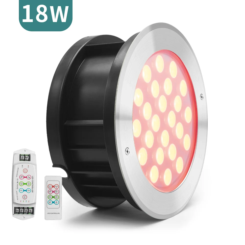 

Hot Sales Round 18w Led Underground Lights External Control Ip68 Outdoor Spot Light Decoration Inground Lighting