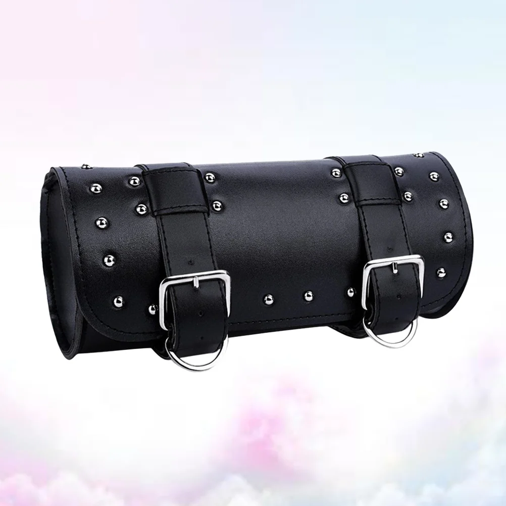 

Motorcycle Hanging Bag PU Black Waterproof Weatherproof Storage Pouch for Tools Bottle Motorcycle Hanging Bag
