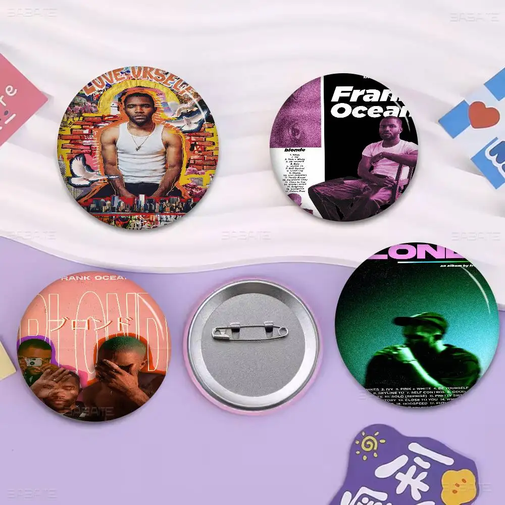 

F-Frank Singer O-Ocean Creative Pins Funny Smiley Faces Round Snap-in Brooch Badge Backpack Hat Accessories Jewelry Gifts