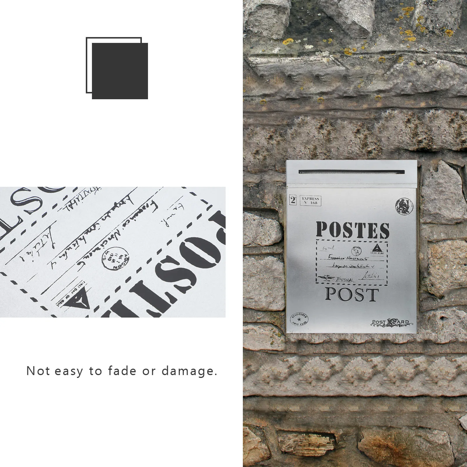 

Iron Outdoor Mailbox Wall Mounted Letter Box Exquisite Patterns Decorative Suggestion Storage For Envelopes Newspaper