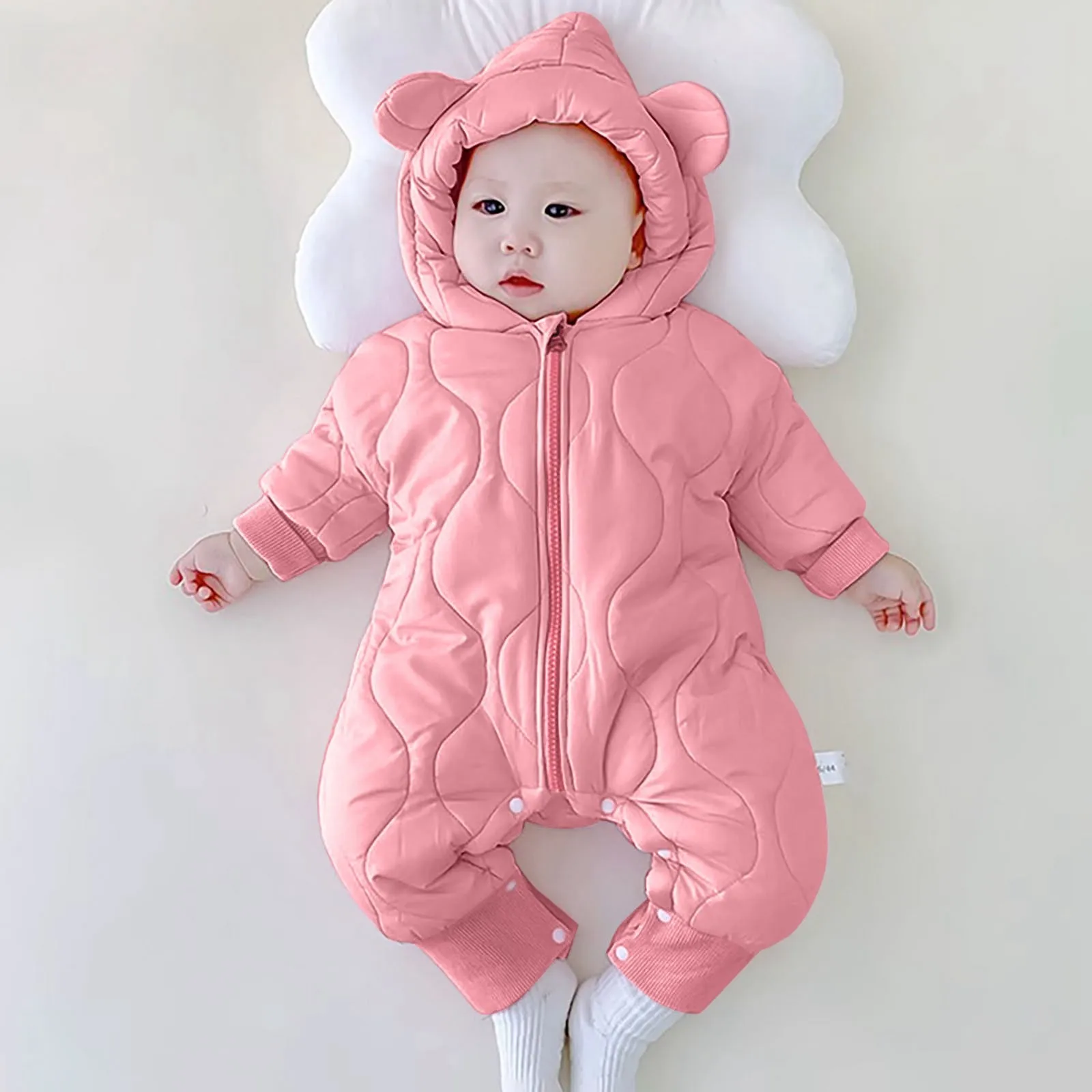 

Newborn Baby Romper Winter Thicken Cotton Jumpsuit Infant Onesie Fleece Lining Hooded Rompers for Boy Girl Clothes Kids Outfit