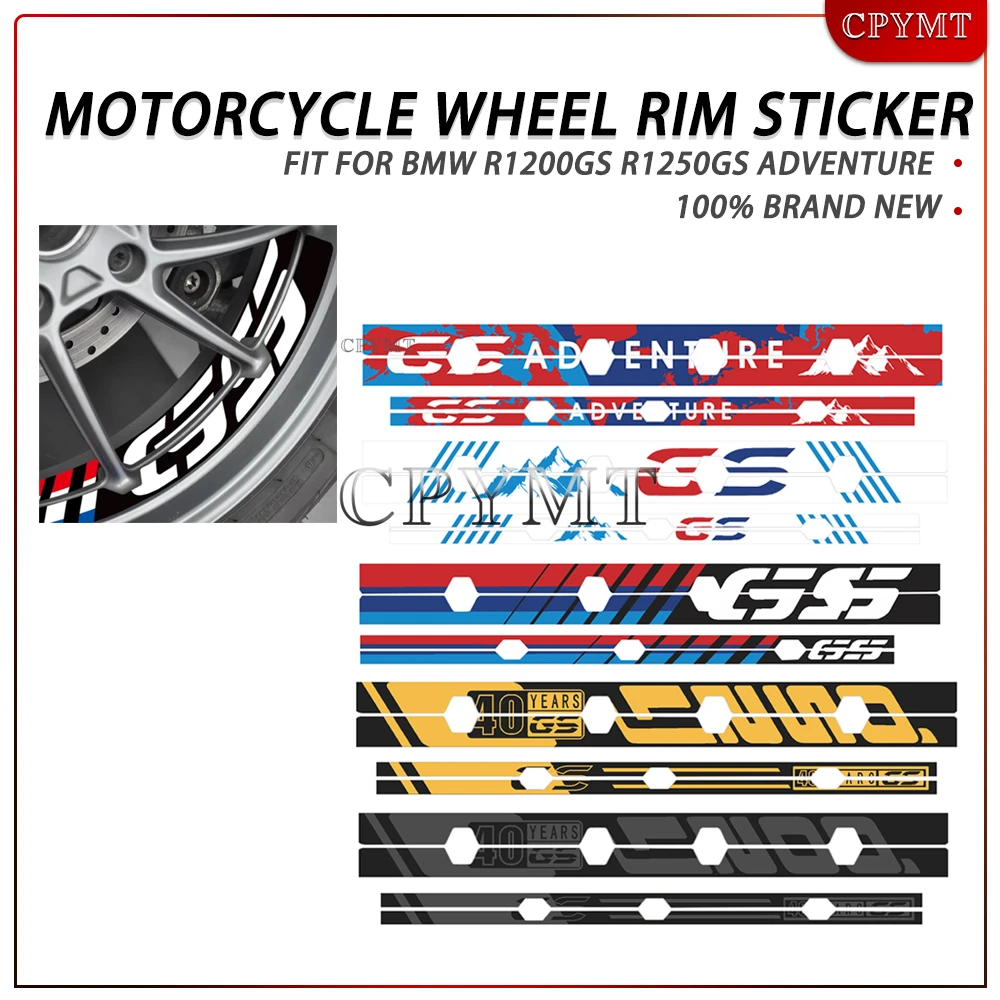 

Motorcycle Accessories Wheel Rim Sticker 40 Years GS Decal Case Fit For BMW R1200GS 2006-2018 R1250GS 2019 Adventure Adv LC