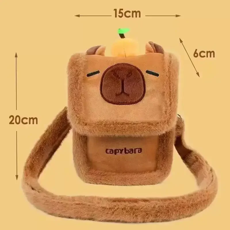 2026 Capybara Plush Bag Kapybara Shoulder Crossbody Bag Mobile Phone Bags Children's Birthday Gift Holiday Party Favours