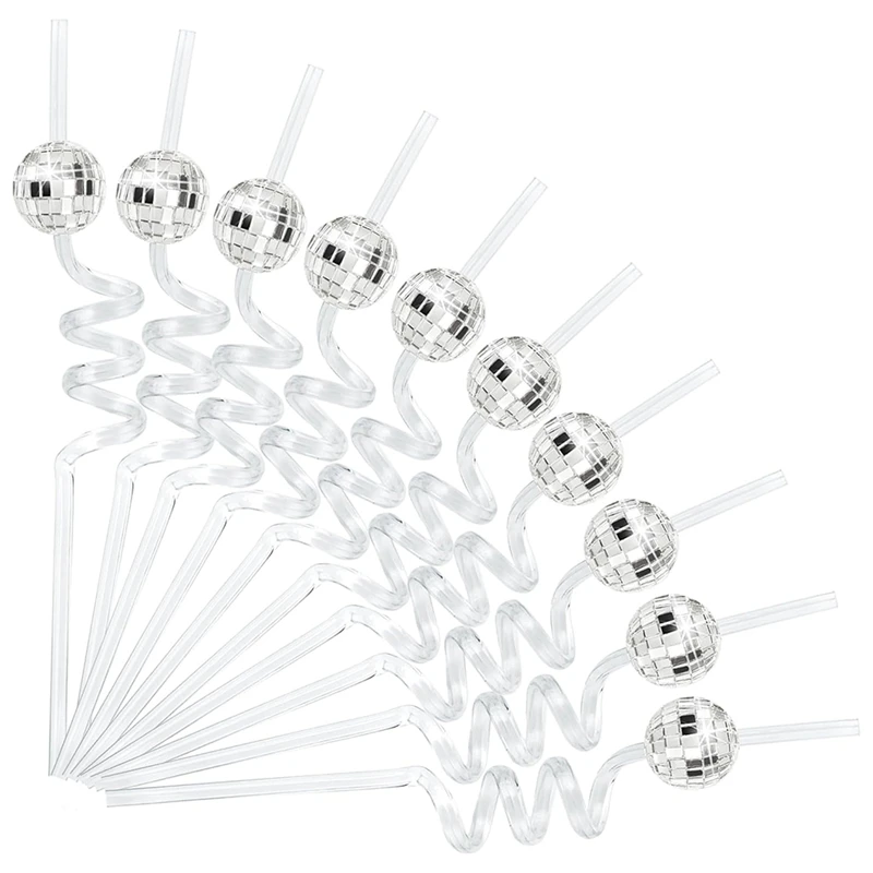 

Y51A-Мини-Диско-Соложка, 20 шт.-Пластиковые-Декоративные Соломинки-Для-1970S-Fever-Ретро-Диско-Карти-Украшения, Блестящий-Визуальный эффект