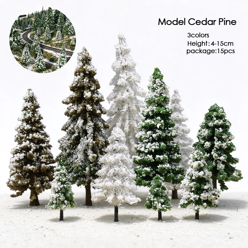 Mixed Cedar Model Trees Miniature Winter Forest Snow Pine Model Trees DIY Scenery for HO N Scale Train Railway Layout Diorama