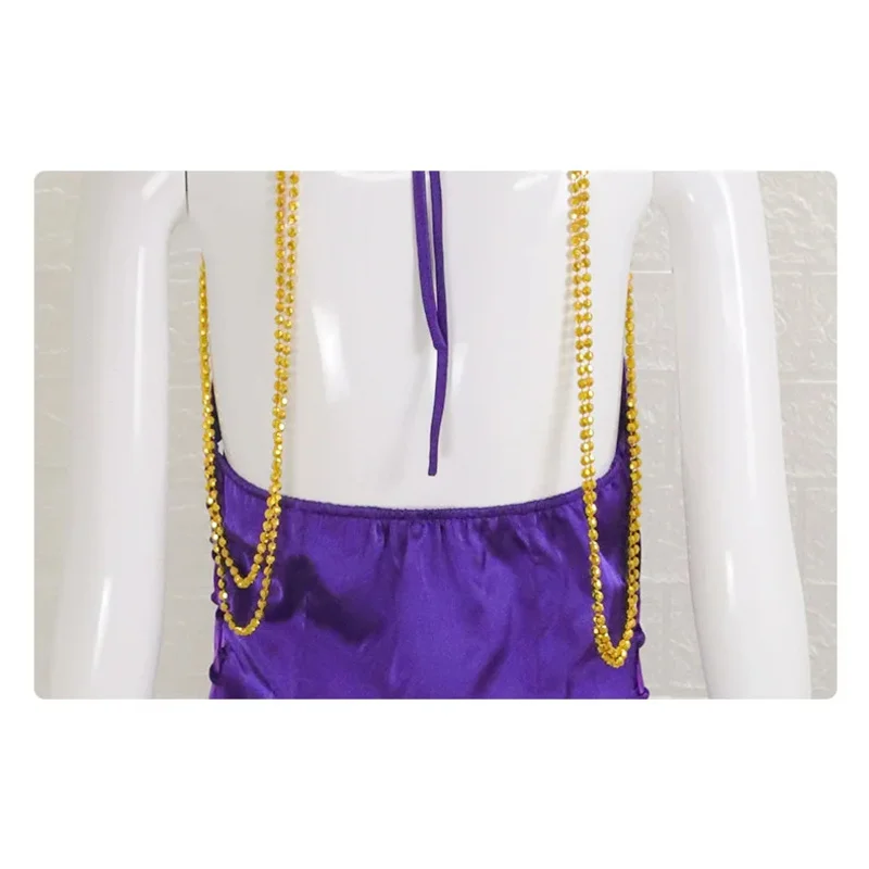 Kostium cosplay Nami dla dorosłych, seksowny strój, fioletowa obcisła sukienka z rozcięciem, strój na Halloween, karnawał, imprezę.