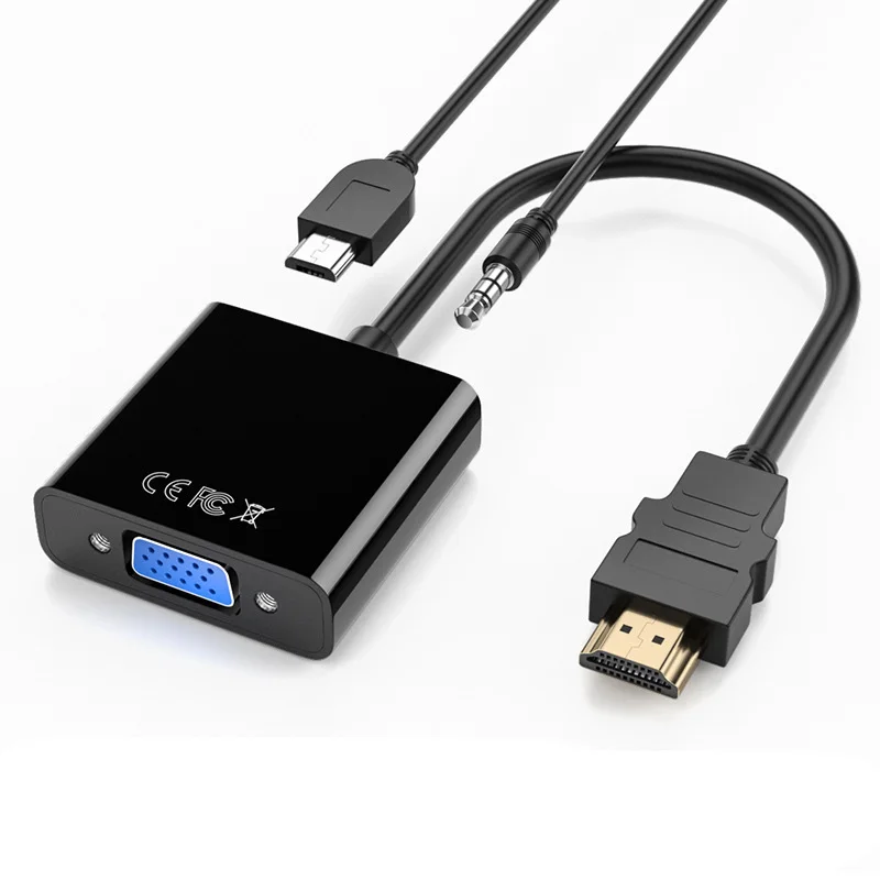 اتش دي 1080P HDMI-متوافق مع VGA كابل محول HDMI-متوافق ذكر إلى VGA أنثى محول للكمبيوتر اللوحي الكمبيوتر المحمول التلفزيون