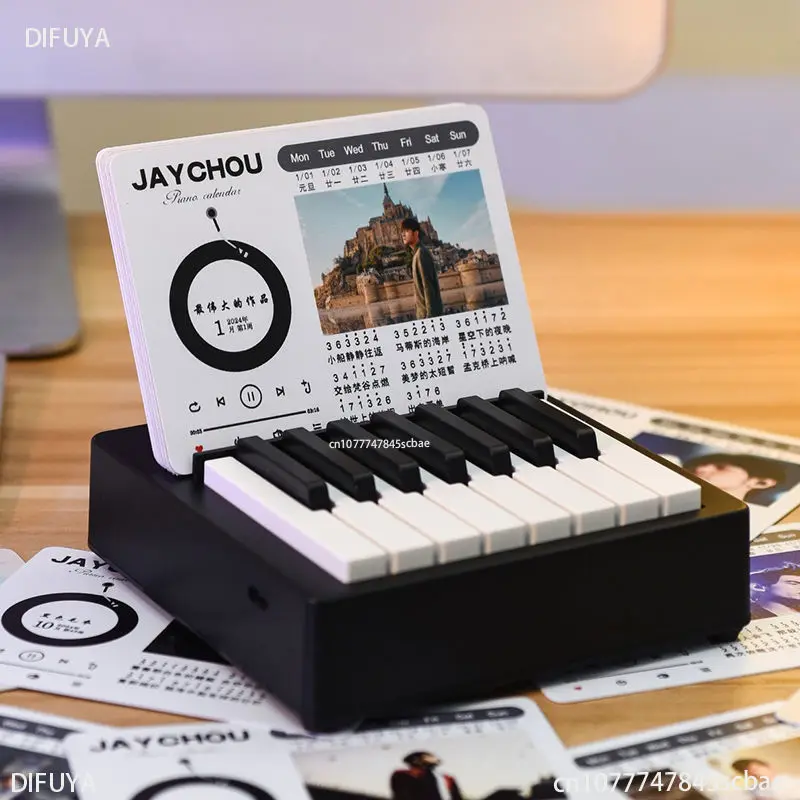 

2024 Mini piano calendar can play Jay Chou desk calendar 2023 table decoration around birthday gifts DIFUYA