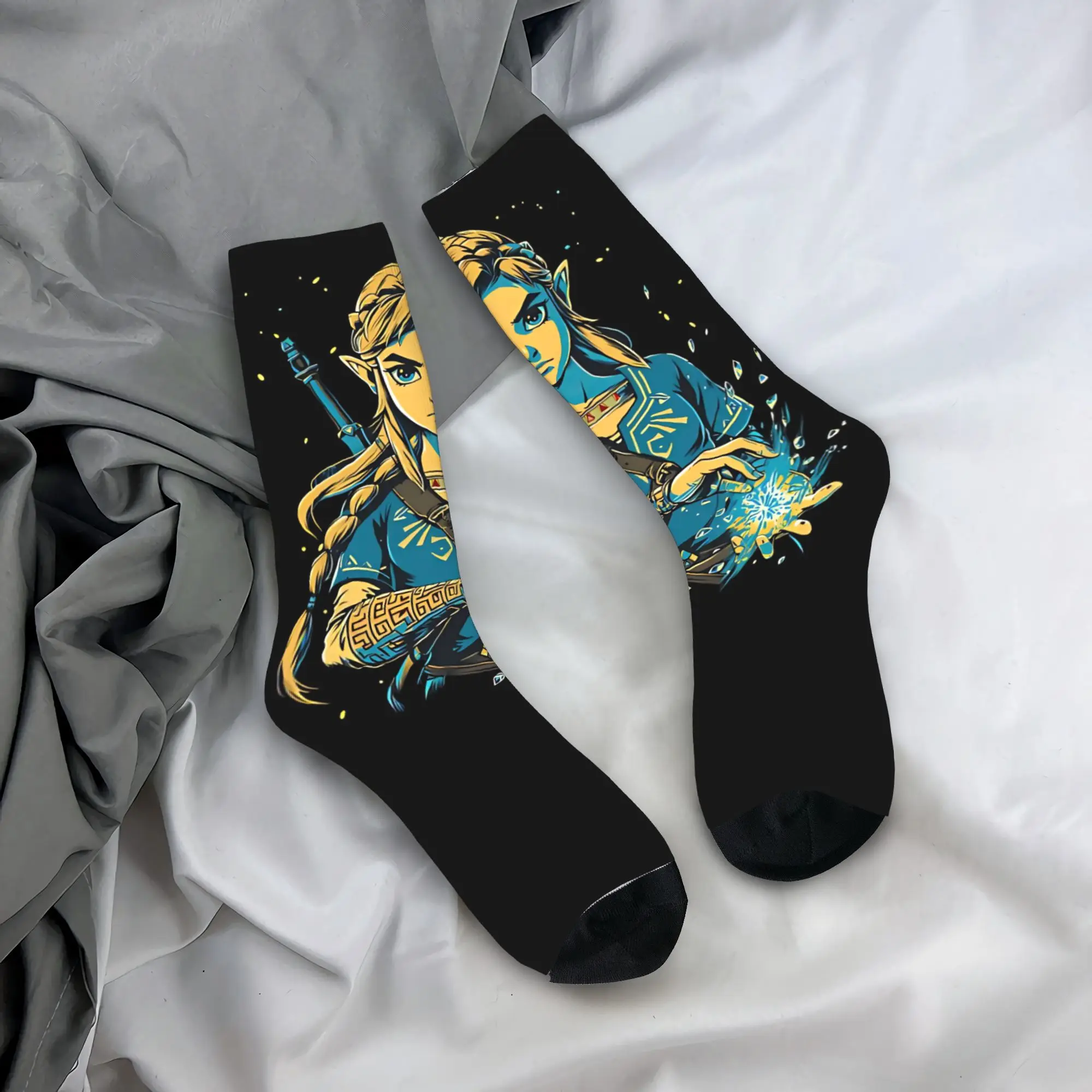 Autumn Winter Cool Men's Women's Zeldas Legend Link Socks Non-slip Skateboard Socks