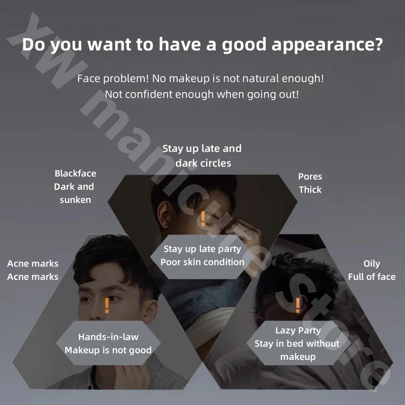 AMR Men's Non-Face Cream BB Cream Moisturizing and Brightening Skin Tone Natural Concealer Non-False White 50g