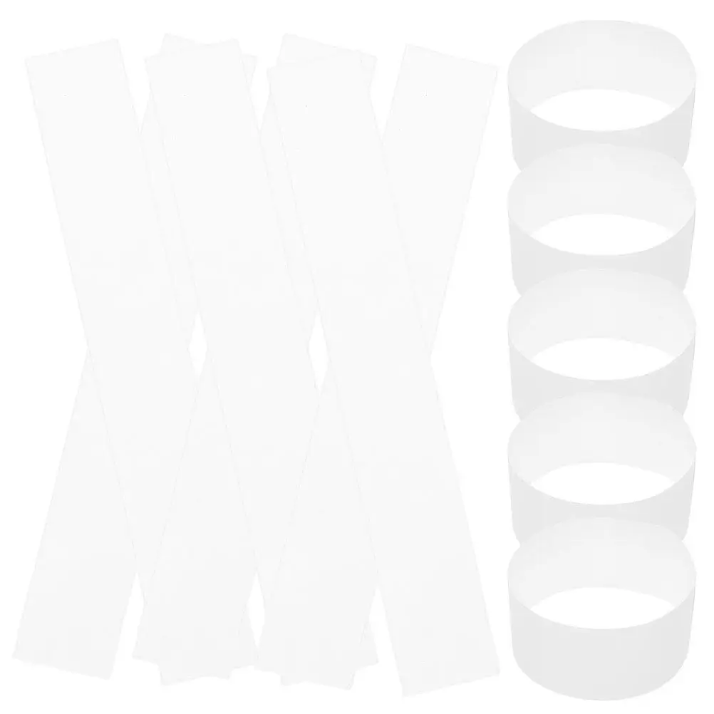 

100Pcs White Currency Wrapping Straps Self-Adhesive Paper Bands Cash Bundles Banknote Wrappers for Business Blank Money Wrappers