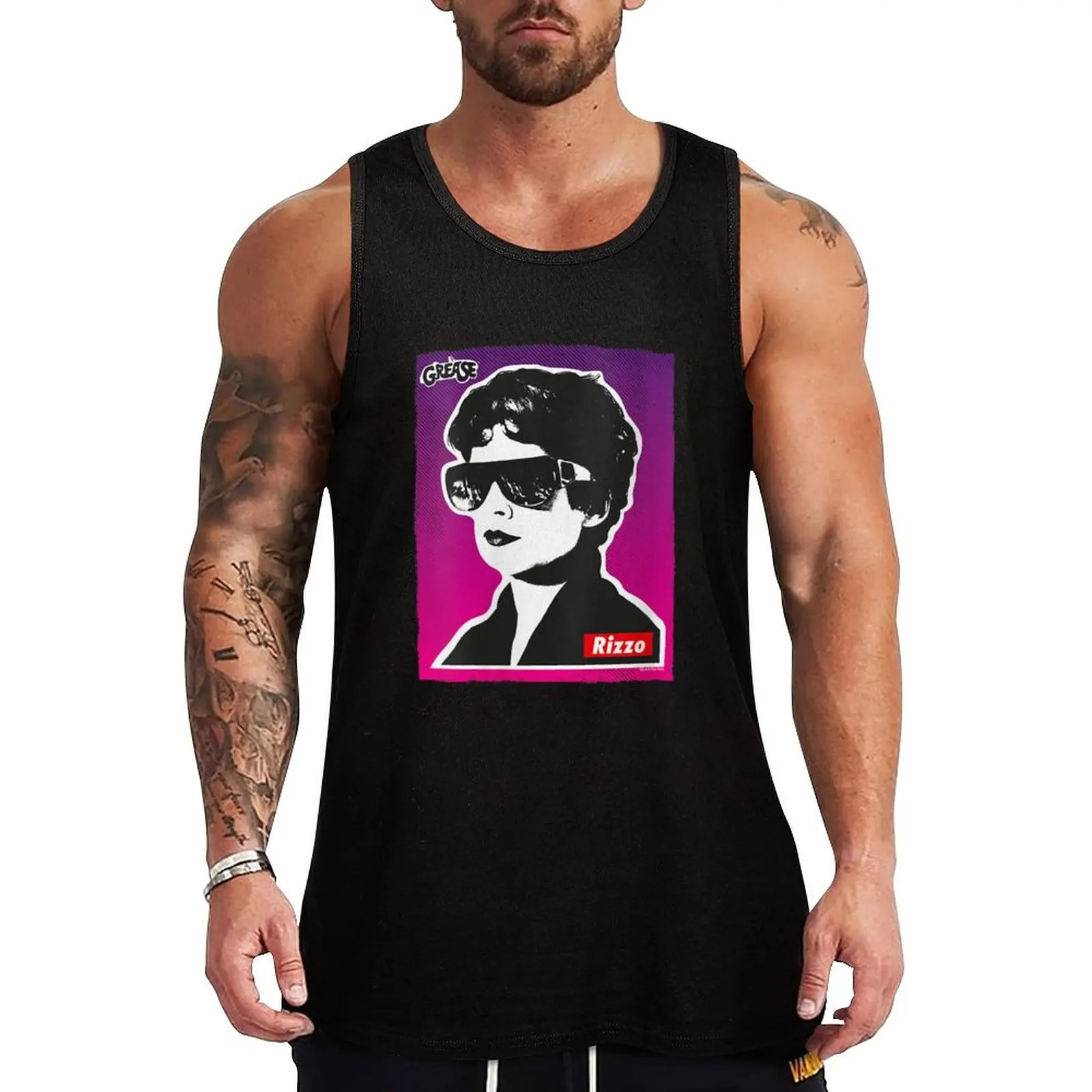 Camiseta sin mangas Grease Rizzo Portrait Pink para mujer, camiseta sin mangas duradera, resistente a las arrugas, informal, sin mangas